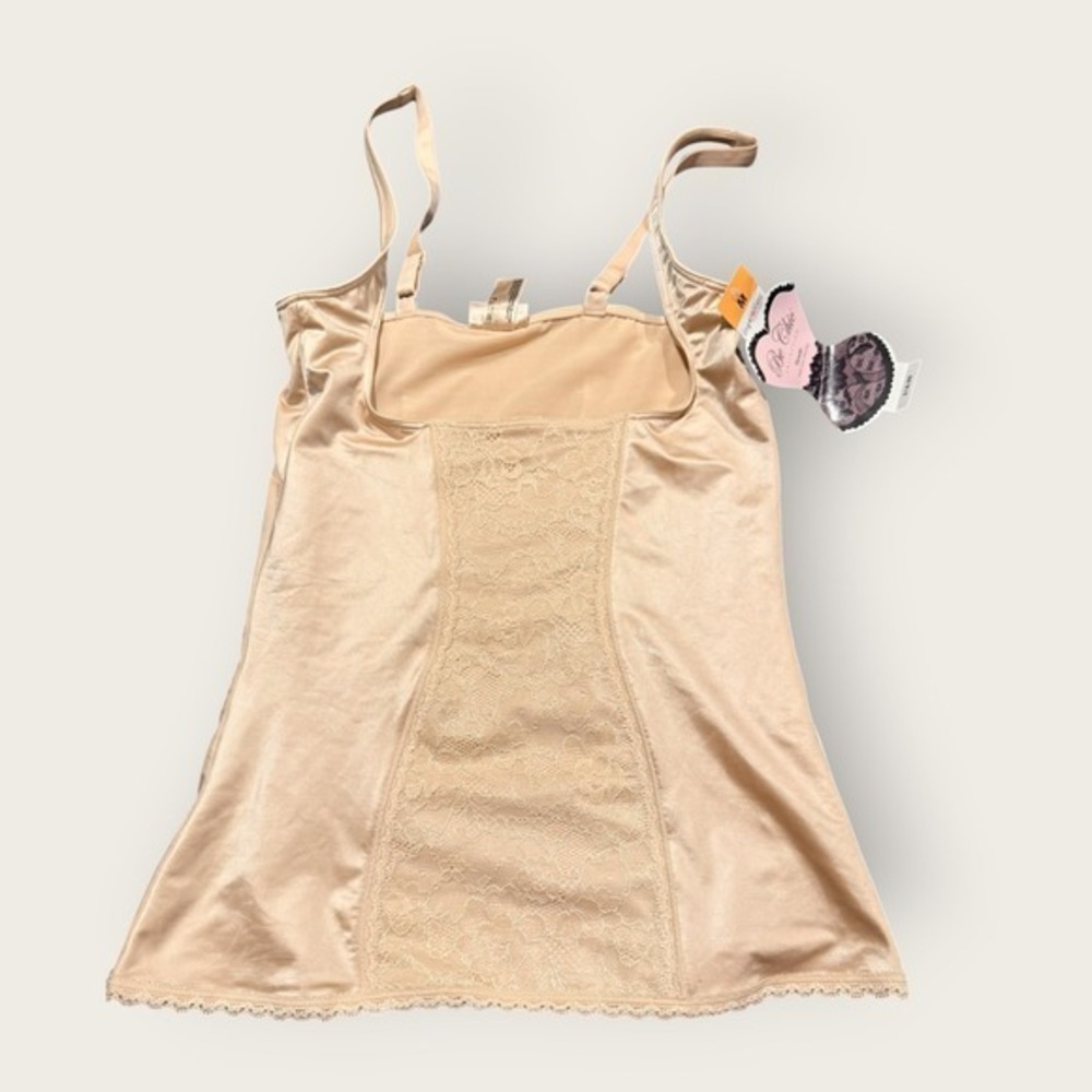 Vintage Soft Romantic Feminine Wireless Lace Camisole Sheer Shaper Tank Top M